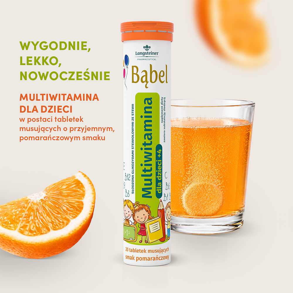 Bąbel - multiwitamina dla dzieci, 20 tabletek musujących  - obrazek 2