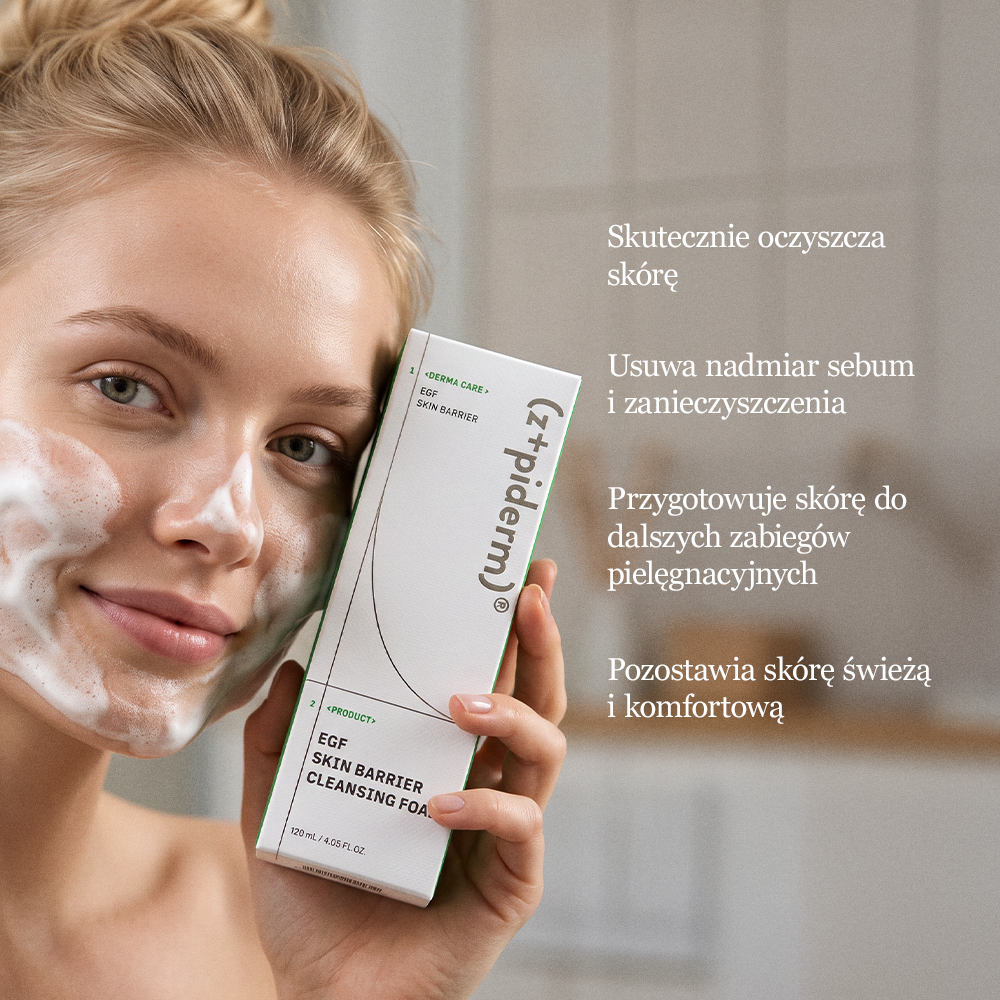Z+ Piderm EGF Pianka oczyszczająca do skóry wrażliwej 120 ml.