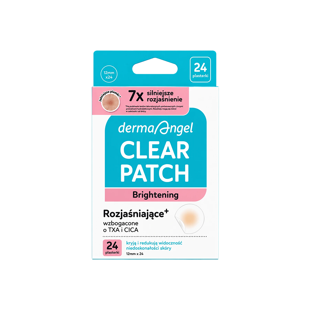 DermaAngel Clearing+ Rozjaśniające hydrokoloidowe plastry na wypryski, 24 szt